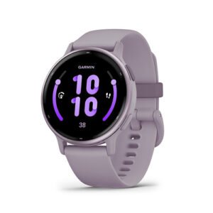 Smartwatch Vivoactive 5 Reloj Garmin Amoled Salud Bienestar Caja Orquídea Malla Violeta Bisel Orquídea Diseño De La Malla Milanese